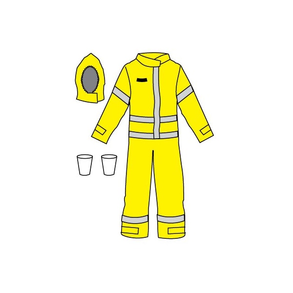 DuraChem 200 NFPA 1990 1992 and NFPA 2112 Certified Coverall, HiVis Yellow, 2X/3X